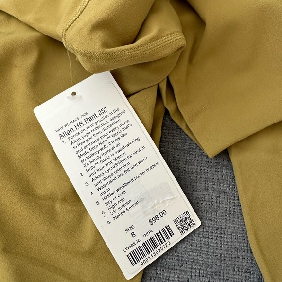 Brand new lululemon align leggings yellow - Picture 3 of 3